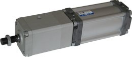 Picture of double acting pneumatic cylinder with lock device to  VDMA 24562, NF E 49003.1