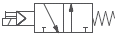 3/2-way valve, normally opened, indirect solenoid actuated