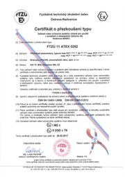 Type Examination Certificate FTZÚ 11 ATEX 0262 (type PCT)