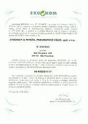 Certificate of registration in EKO-KOM system