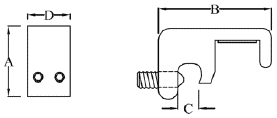 Dimensions of bracket PM-x