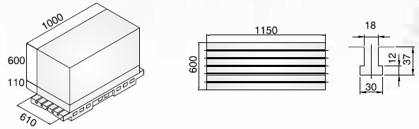 Rozmery stola stroja NBP-1000(A)