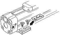 Mounting example of mounting plate for rodless cylinder