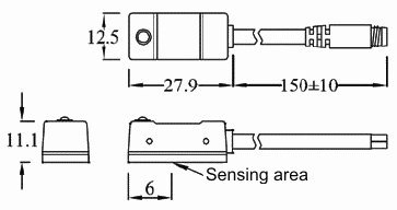 Dimensions of proximity switches series KT-21