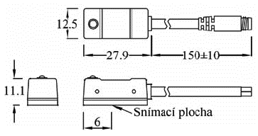 Rozměry snímačů polohy řady KT-21